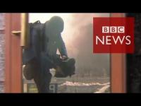Съемка корреспондентом BBC. Стрельба по демонстрантам и полицейским