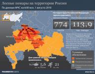 Распространение лесных пожаров на территории России. Обновляемая карта