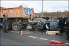 Китайский самосвал протаранил семь машин
