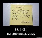 Никогда не огорчайте маму…