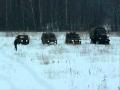 Сравнительные заезды бронированных тактических автомобилей Рысь (Италия) и Тигр (Россия) зимой в 21 НИИИ Бронницы.