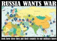 Ух, уж эта агрессивная Россия! Россия хочет войны! Только посмотрите как близко их страна расположена к нашим военным базам!
