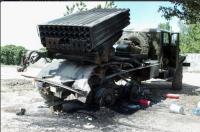 Брошенная установка «Град» под Добропольем из котором обстреливалась взорванная овощебаза.