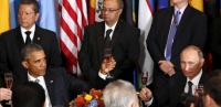 Reuters / Monday, September 28, 2015 Russian President Vladimir Putin and U.S. President Barack Obama share a toast during the luncheon at the United Nations General Assembly in New York September 28,...