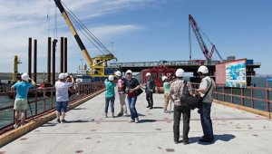 Иностранные журналисты посетили стройплощадку Керченского моста