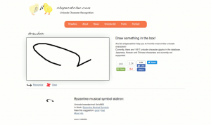WWW: Shapecatcher — поисковик символов Unicode по их форме