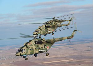 На вооружение смешанного авиационного полка Западного военного округа поступили вертолеты Ми-8АМТШ "Терминатор"