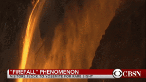 В Калифорнии водопад «превратился» в поток огня