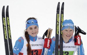 Российские лыжницы Юлия Белорукова и Наталья Матвеева выиграли серебро в командном спринте на ЧМ в Лахти