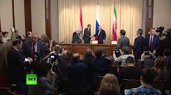 Пресс-конференция глав МИД России, Ирана и Сирии
