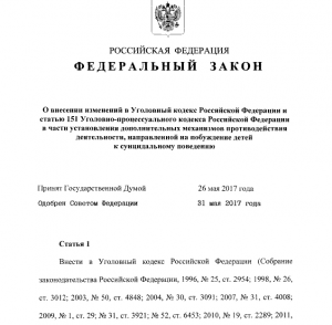 Путин подписал закон об уголовном наказании за склонение детей к суициду