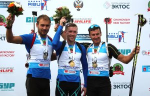Россиянин Алексей Волков выиграл гонку преследования на чемпионате мира по летнему биатлону (Вторым стал  Шипулин, бронзу завоевал болгарин Красимир Анев)