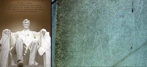 Гражданин Киргизии Нуртилек Бакиров нацарапал своё имя на мемориале Линкольна в Вашингтоне