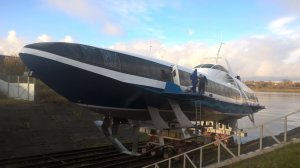 В Рыбинске спустили на воду судно на подводных крыльях «Комета 120 М»