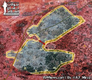 Военное обозрение боевых операций САА в Восточной Ghouta 8 марта 2018 г. Операция "Дамасская сталь"