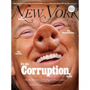 New York Magazine показал на обложке Трампа в образе свиньи‍