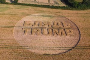 Гигантская надпись «Б***ь Trump» появилась на поле в Британии