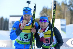 Россияне  Дмитрий Малышко и Евгения Павлова выиграли супермикст на чемпионате Европы по биатлону