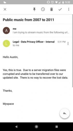 MySpace потерял музыку, фото и видео, которые пользователи загружали с 2003 по 2015 годы