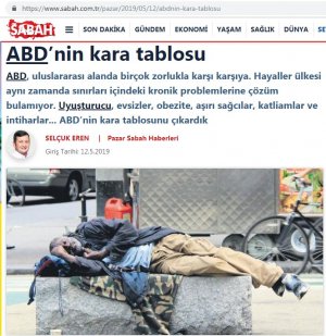 Владимир Карасёв: Турки о ситуации в США – суициды, наркомания, депрессия. Журналисты турецкого издания «Sabah» проанализировали проблемы американцев и получили интересную статистику