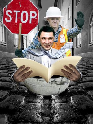 Колея тармакадама и альтернативные маршруты мэра