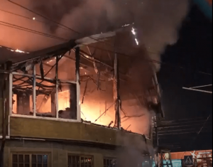 Сильный пожар в Пятигорске. Горит казино Понтос 18.10.2019