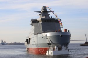 Четыре в одном. Адмиралтейские верфи спустили на воду патрульный корабль ледового класса «Иван Папанин»