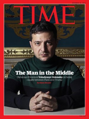 [The Man in the Middle] Грустный Зеленский в водолазке попал на обложку Time. Это первый случай в истории, когда лидер Украины становится лицом номера этого авторитетного издания