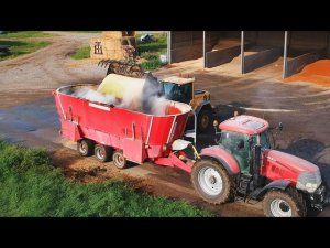 Зрелищное смешивание кормов на ферме в Дании