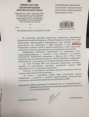 Кубанских врачей заставили ежедневно писать позитивные новости о ситуации в больницах