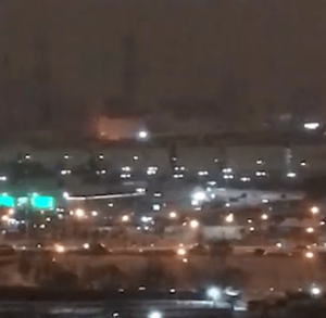 Крупный пожар на территории ТЭЦ-26 в Москве