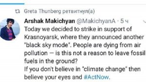 Грета Тунберг поддержала протестующих против «черного неба» в Красноярске