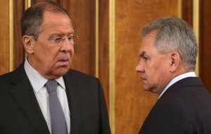 Поздравление Министра иностранных дел Российской Федерации С.В.Лаврова Министру обороны Российской Федерации С.К.Шойгу с 65-летием, Москва, 21 мая 2020 г.