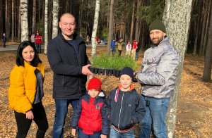 Активисты ОНФ в Коми высадили в детском парке в Ухте сто саженцев сосны
