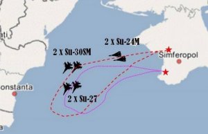 Российские самолеты произвели условное уничтожение эсминца США в Черном море