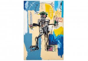 Картину Баскии «Воин» со скелетом продали за 41,7 млн долларов   (На полотне художник изобразил необычную антропоморфную фигуру с мечом в руке)