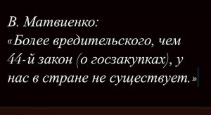Матвиенко назвала закон о госзакупках вредительским