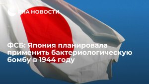 ФСБ: Япония планировала применить бактериологическую бомбу в 1944 году