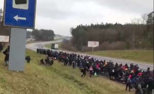 Организованная толпа мигрантов со стороны Белоруссии решила штурмовать границу Польши