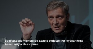 Возбуждено уголовное дело в отношении журналиста Александра Невзорова