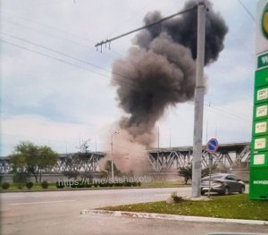 Удар по железнодорожному мосту в Днепре
