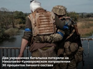 Два батальона ВСУ потеряли на Николаево-Криворожском направлении 30% бойцов