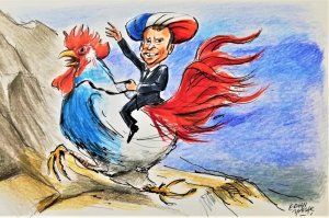 Противостояние медведя и петуха   (Макрон оскорбил русских словами о трусости: не внушаем ужас )