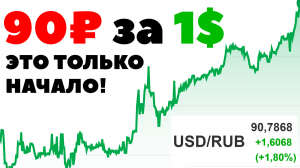 [₽91+] Курс доллара на Мосбирже поднялся выше 91 рубля впервые с 28 марта 2022 года. Курс евро достигал 98,82 рубля