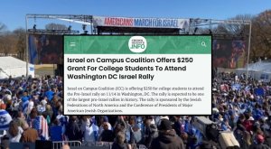 Произраильская группа заплатила студентам по 250 долларов за участие в "Марше за Израиль" в Вашингтоне