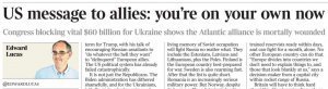 The Times: "Месседж США союзникам: вы теперь сами по себе"