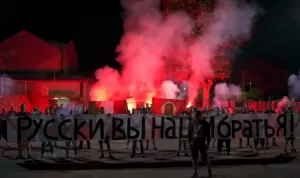 «Россия, Италия и Беларусь – святая Русь!»: итальянцы вышли на необычный митинг