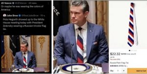 Белому дому нечем крыть: «Российский» галстук Хегсета нашли на маркетплейсе