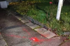 Очередной сброс краски с дрона на территорию Торгового представительства России в Стокгольме