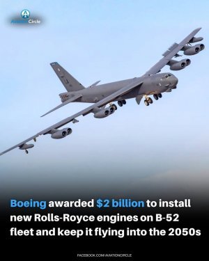 Военно-воздушные силы США заключили с компанией Boeing контракт на сумму 2,04 млрд долл. на начало замены двигателей на своём флоте бомбардировщиков B-52H Stratofortress